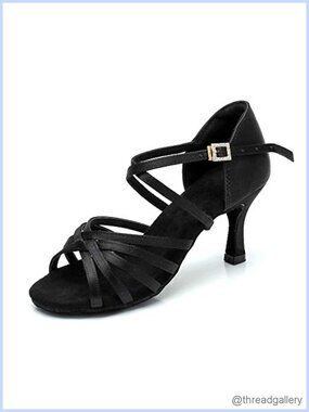 Satin Latin Dance Shoes Professional Ballroom Salsa Practice Heels